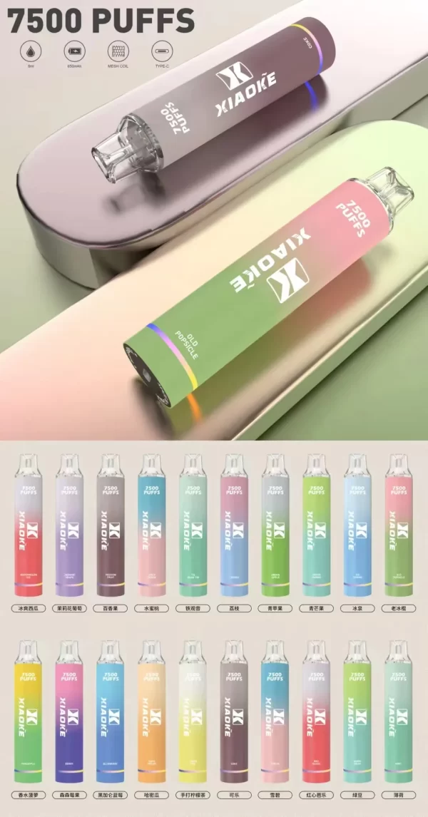 【XIAOKE 梟客】7500口可充電式電子煙｜穩定續航，日常使用好選擇